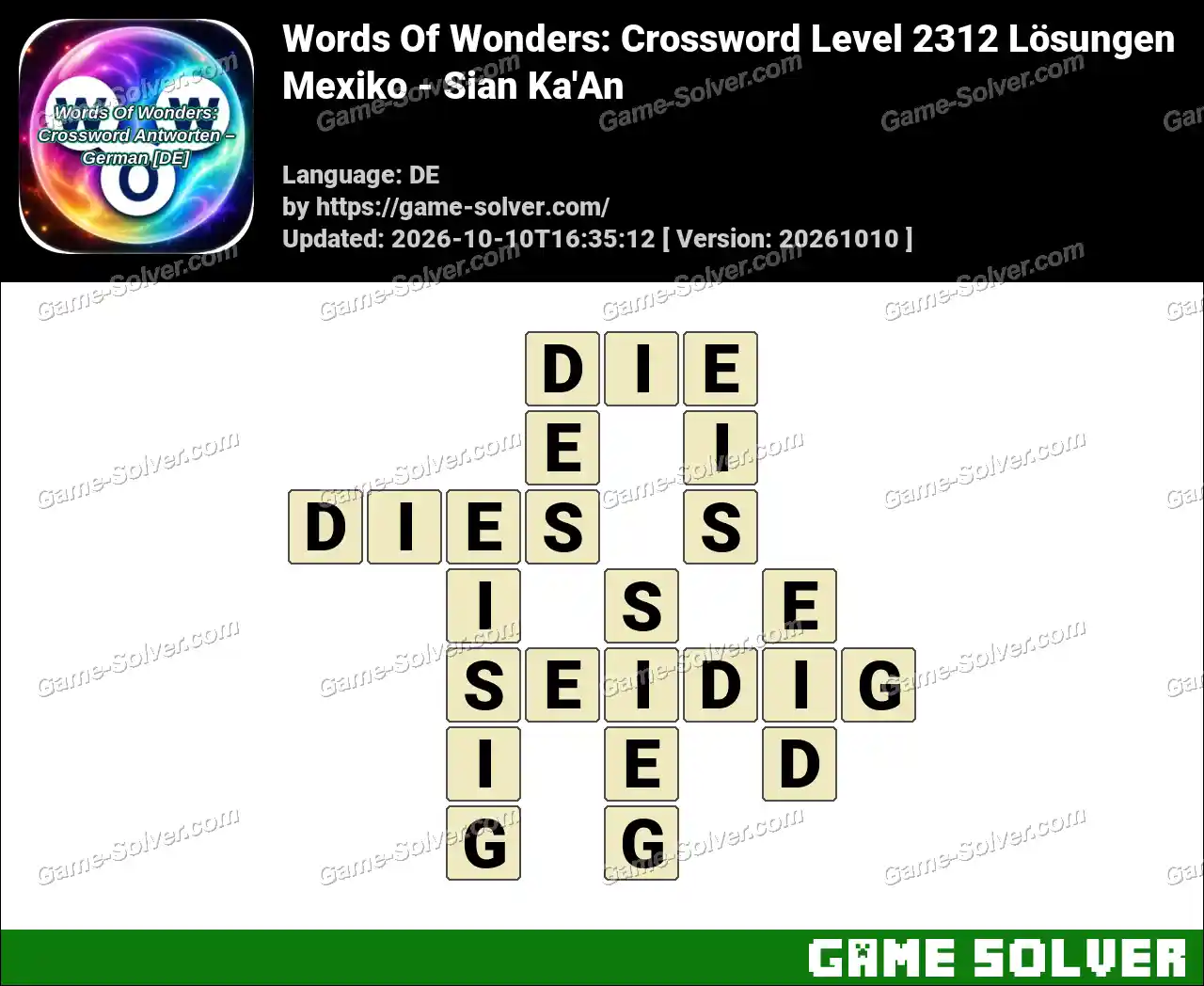 Words Of Wonders: Crossword Level 2312 Lösungen – Mexiko – Sian Ka’An